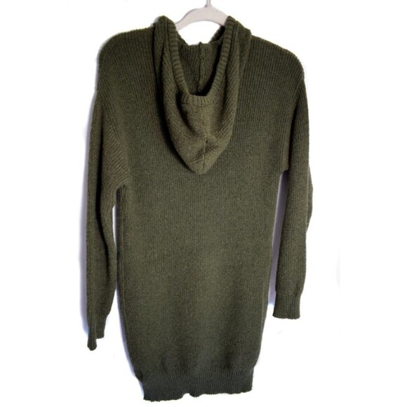 NWT Steve Madden Taylor Hoodie Sweater Dress in Olive Green Size Small - Picture 3 of 13